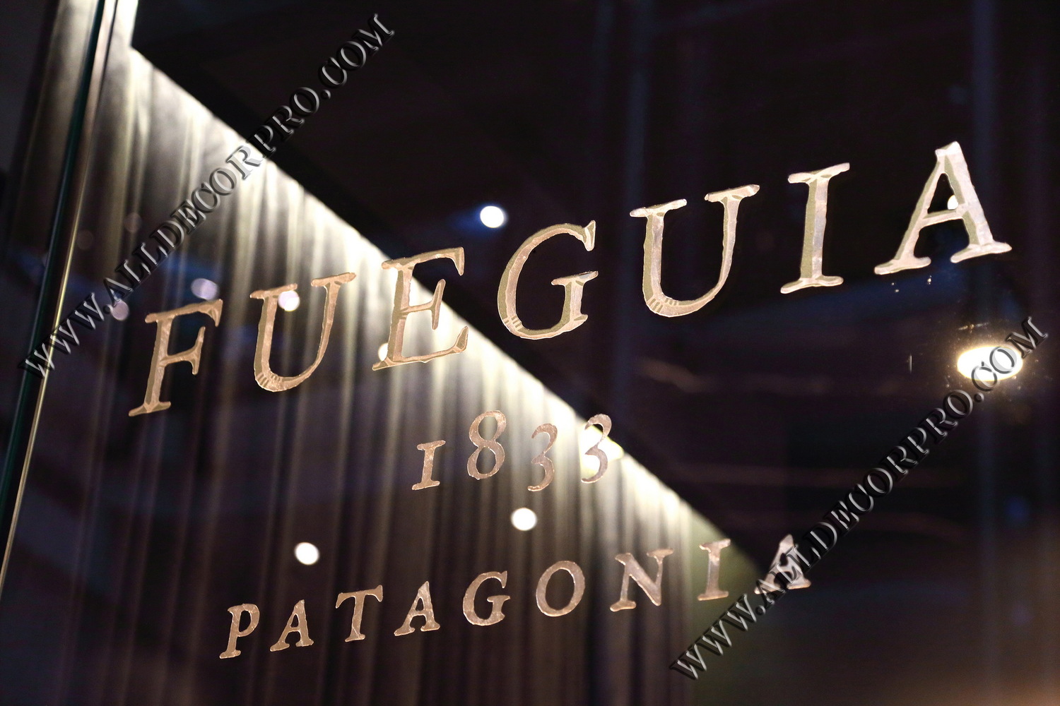 Позолоченный поталью логотип Fueguia